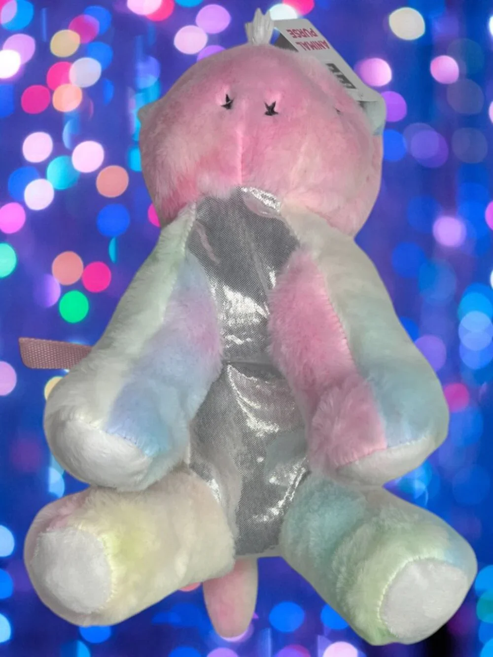 NWT Unicorn Bag Plush Stuffed Animal Purse Tie Dye Rainbow Crossbody Girls #3